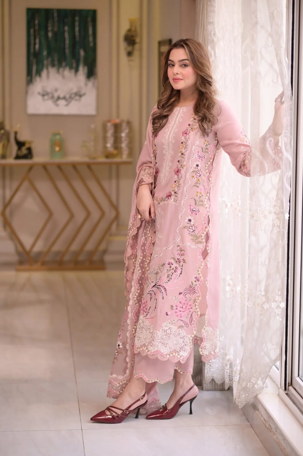 3PC EMBROIDERED SUIT MB 163
