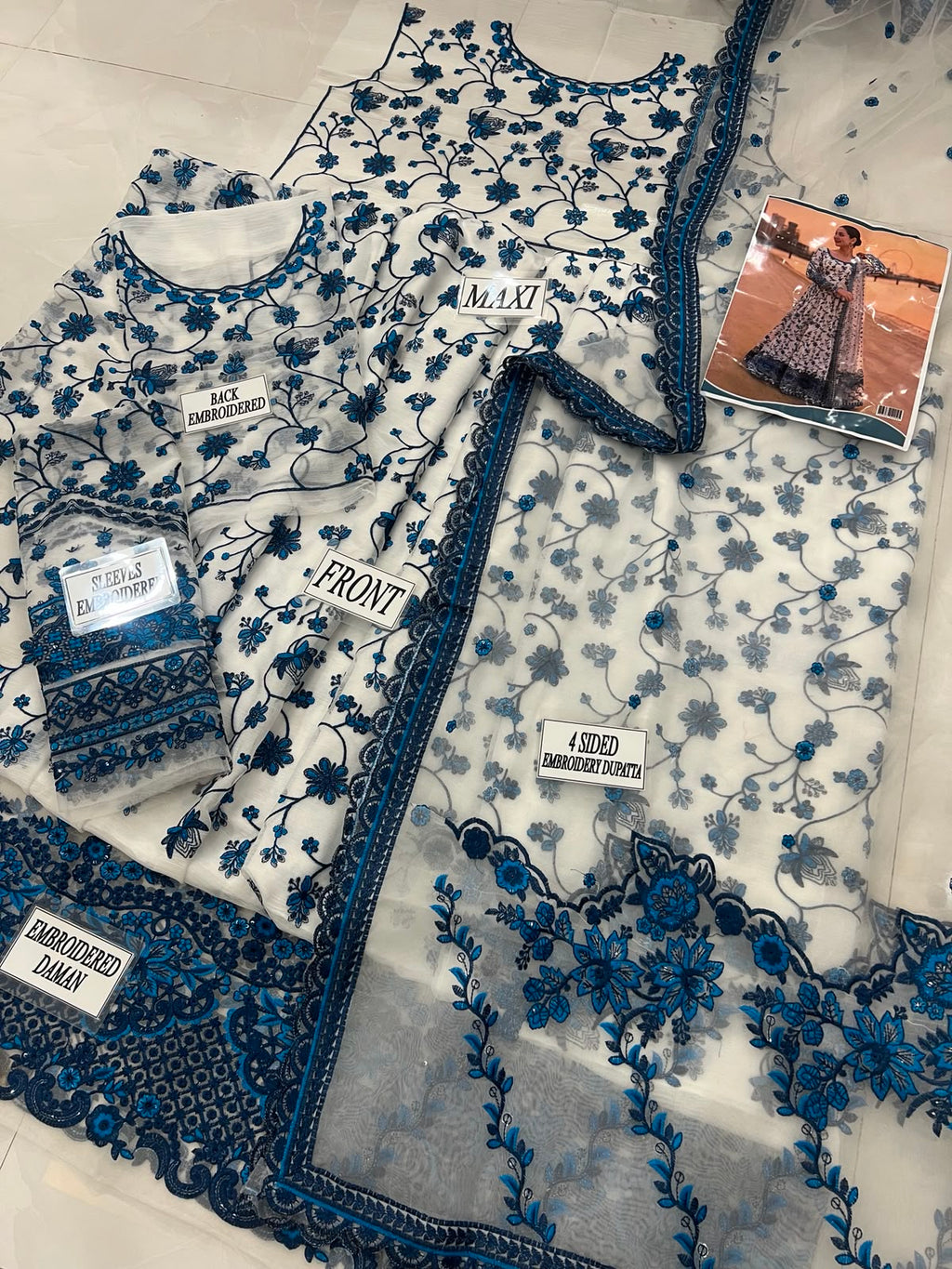 3PC EMBROIDERED SUIT - MB 173