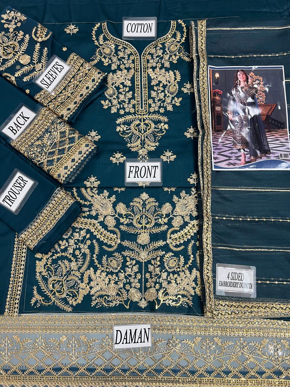 3PC EMBROIDERED SUIT - MB 197
