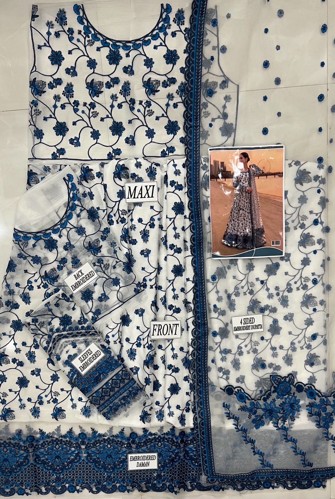 3PC EMBROIDERED SUIT - MB 173