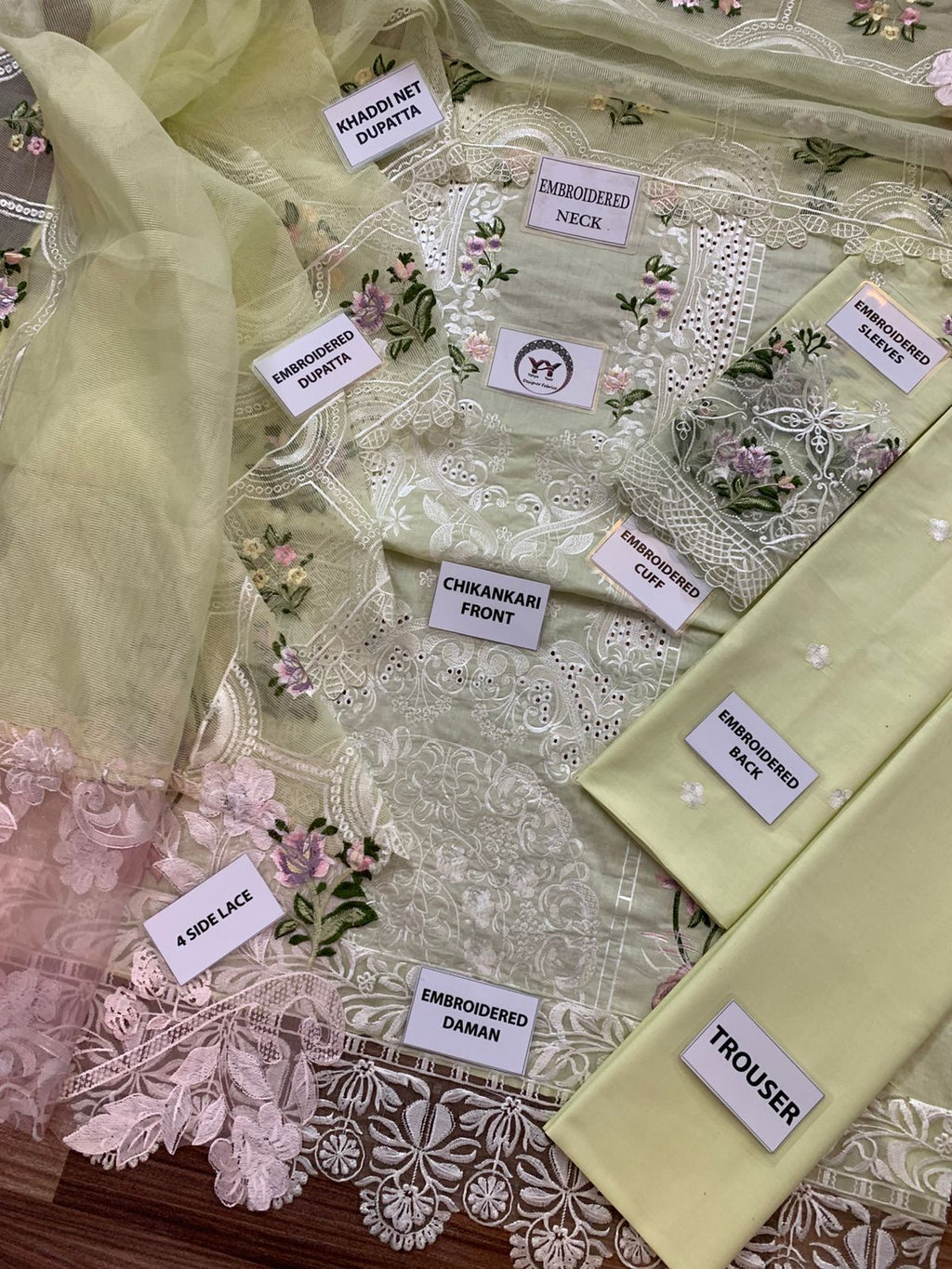 3PC EMBROIDERED SUIT - MB 180