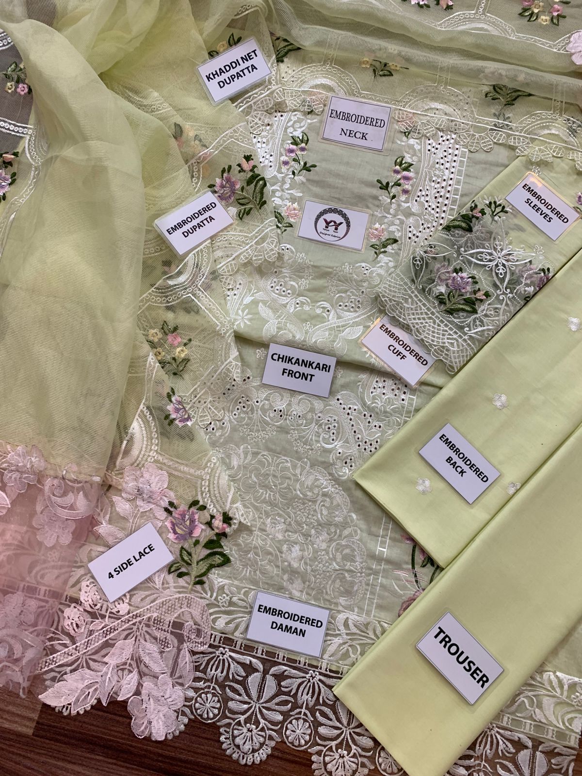3PC EMBROIDERED SUIT - MB 180