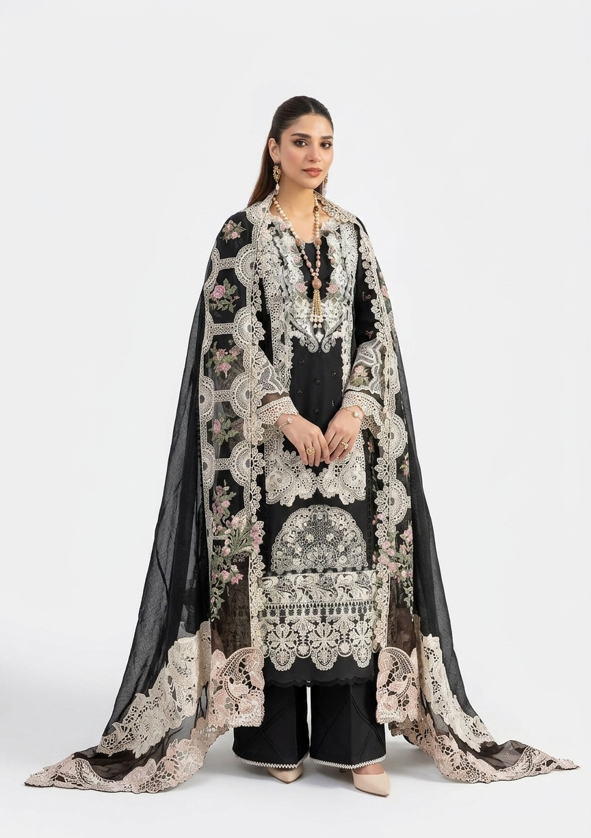 3PC EMBROIDERED SUIT - MB 179