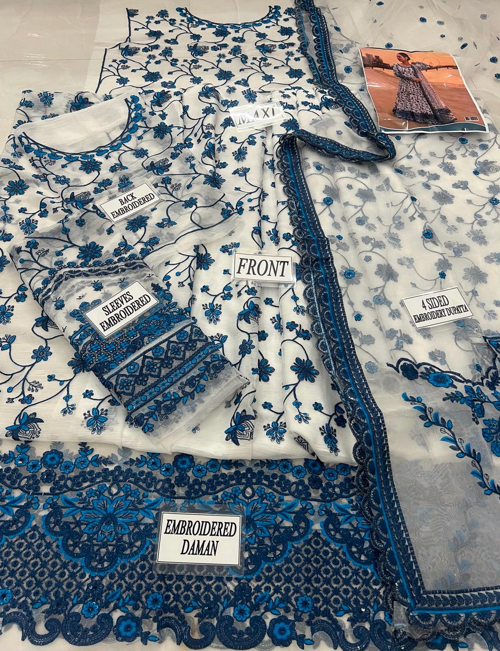3PC EMBROIDERED SUIT - MB 173