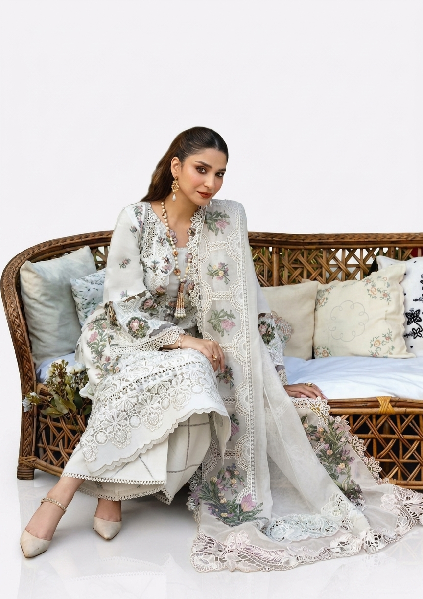 3PC EMBROIDERED SUIT - MB 181