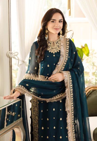 3PC EMBROIDERED SUIT - MB 198
