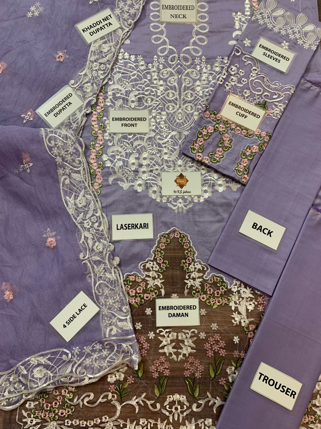3PC EMBROIDERED SUIT - MB 184