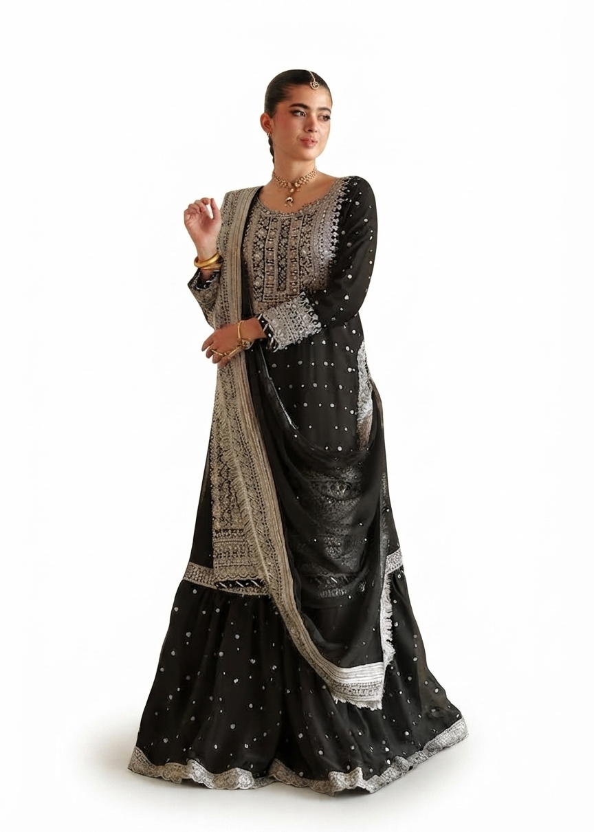 3PC EMBROIDERED SUIT - MB 156
