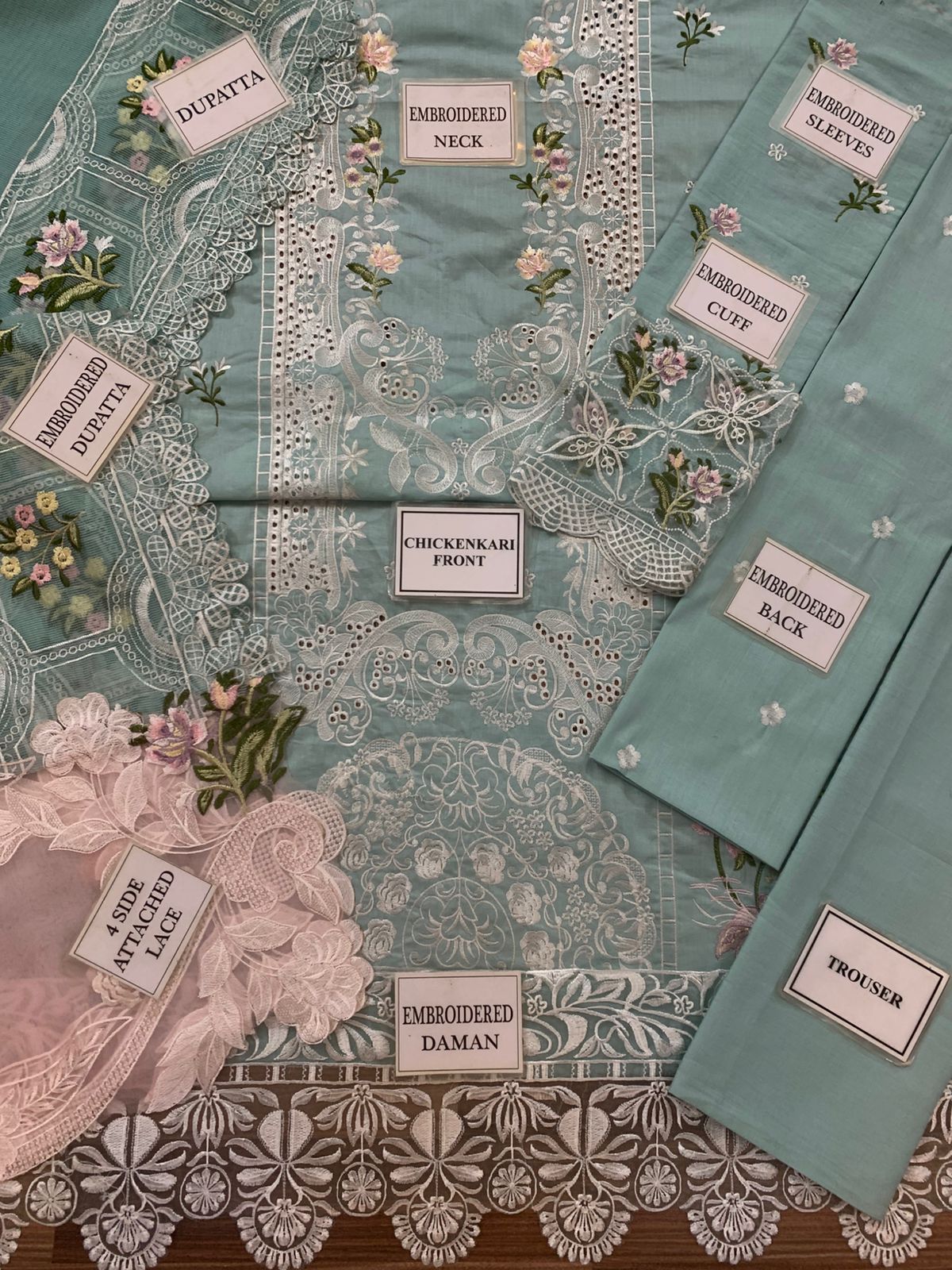 3PC EMBROIDERED SUIT - MB 183