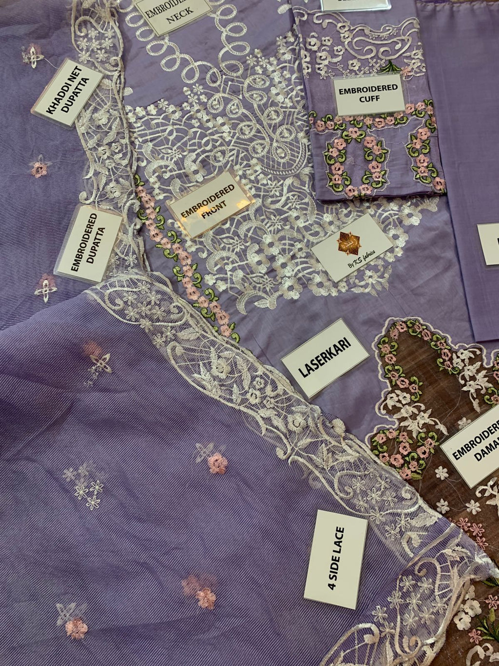 3PC EMBROIDERED SUIT - MB 184