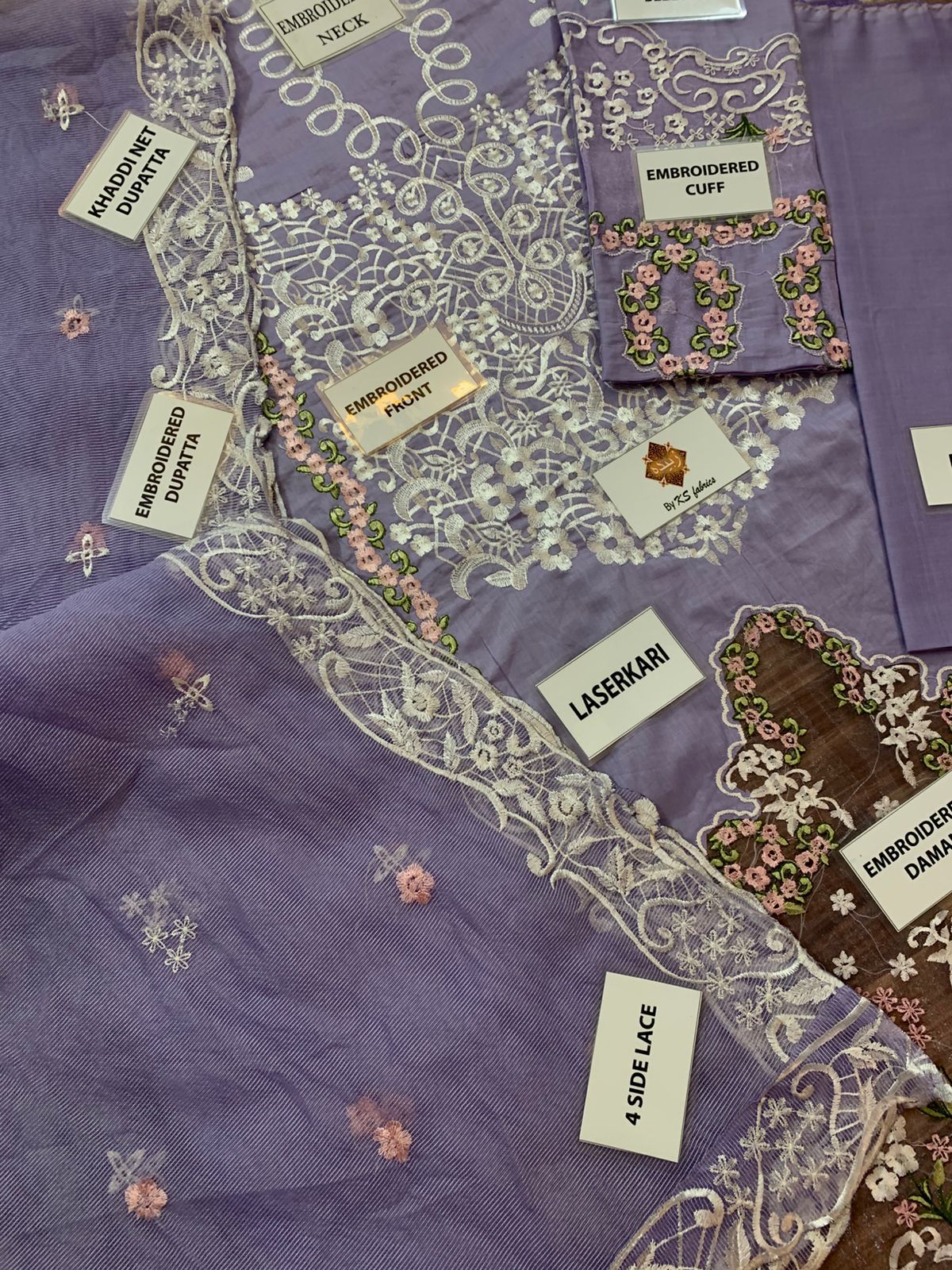 3PC EMBROIDERED SUIT - MB 184