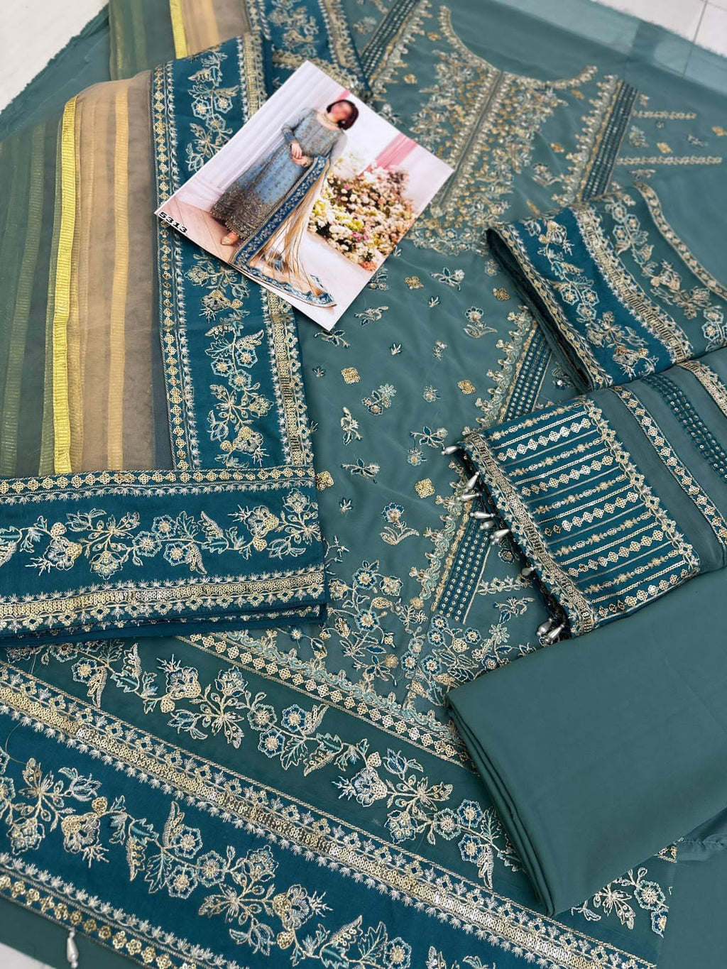 3PC EMBROIDERED SUIT MB 171
