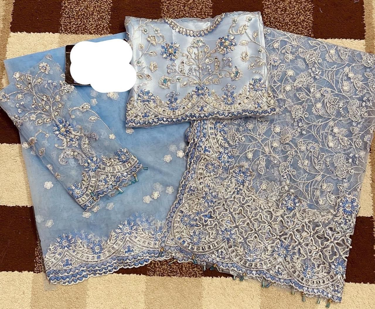 3PC EMBROIDERED SUIT - MB 167