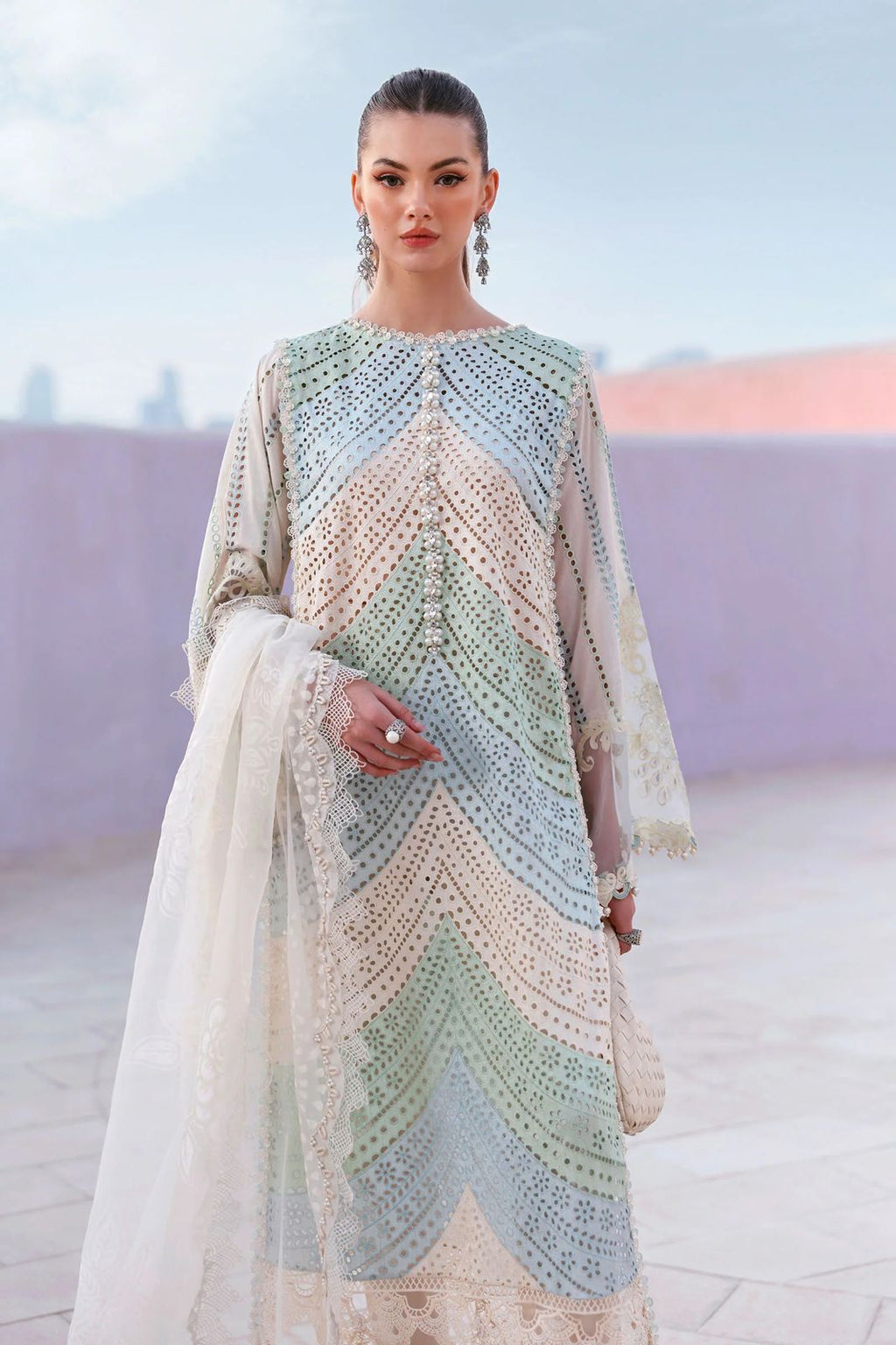 3PC EMBROIDERED SUIT - MB 186