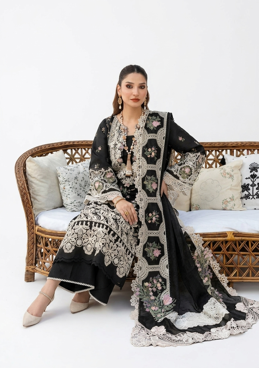 3PC EMBROIDERED SUIT - MB 179