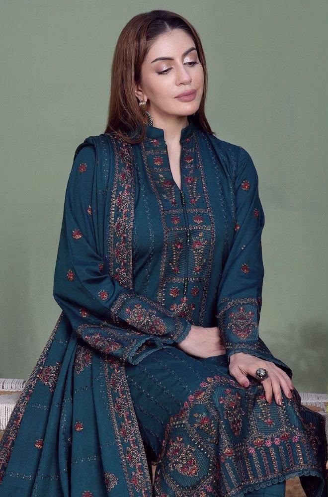 NOOR-E-FAJAR Luxury Dhanak Embroidered 3-Piece Unstitched Suit