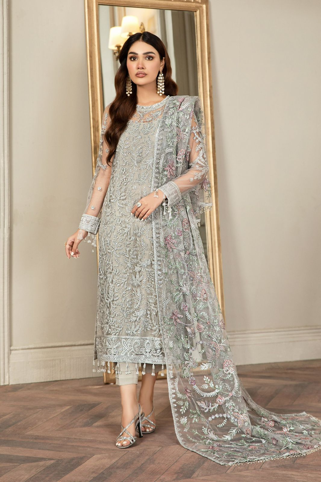 3PC EMBROIDERED SUIT - MB 206