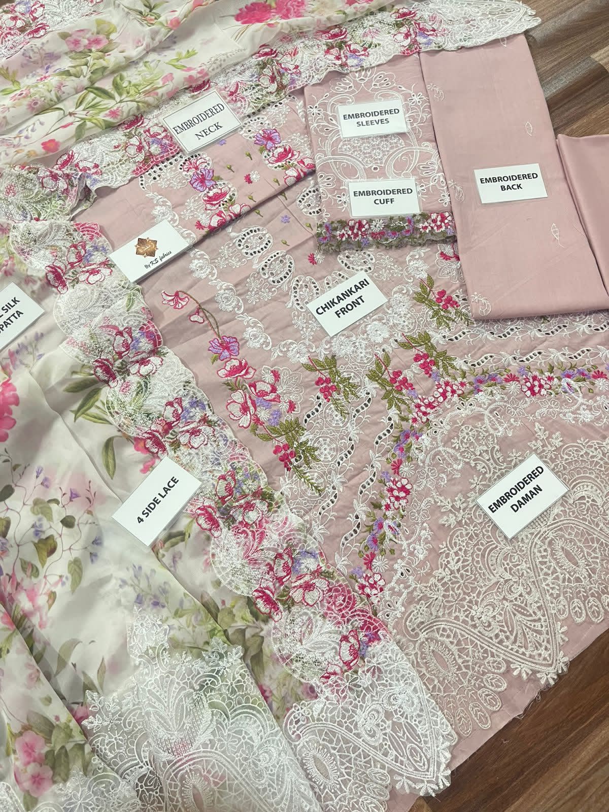 3PC EMBROIDERED SUIT - MB 161