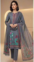 3 PC PRINTED LAWN SUIT MB 140